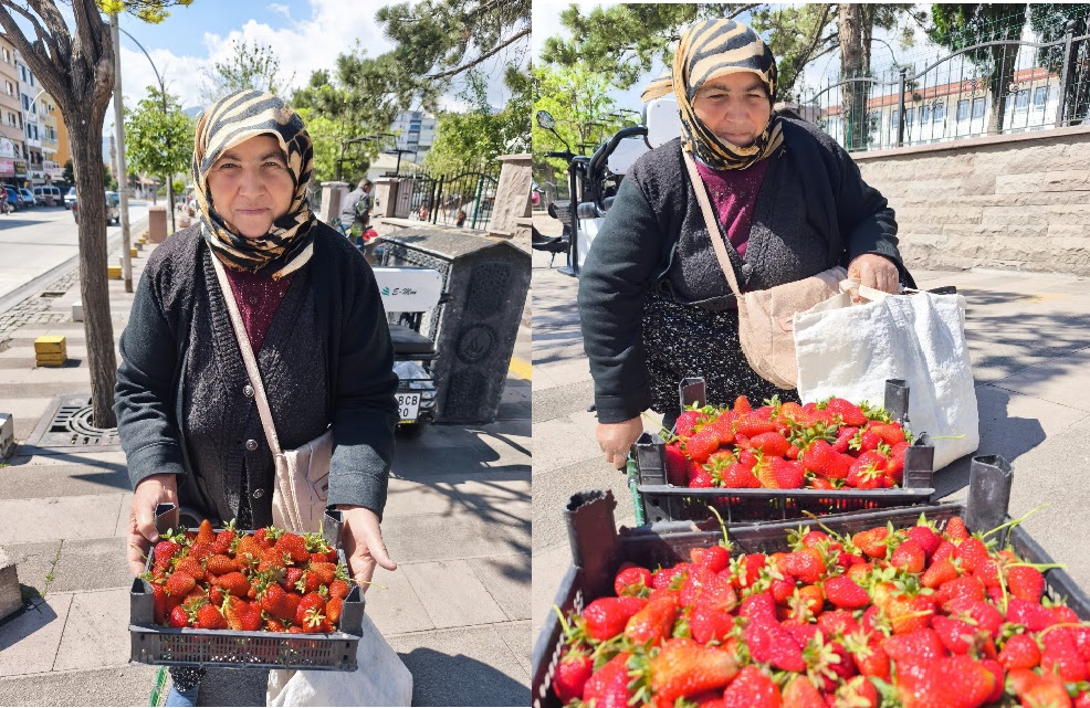 Seydişehir'de Yerli Çilek Pazarda Yerini Aldı