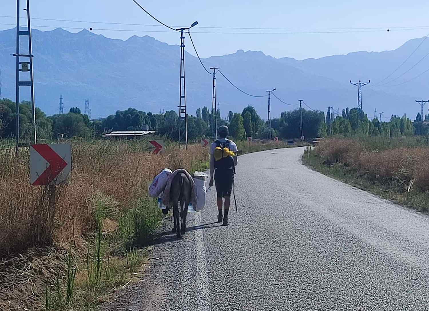 Seydişehir'de Eşekli Alman Turist Mahallede Merak Uyandırdı