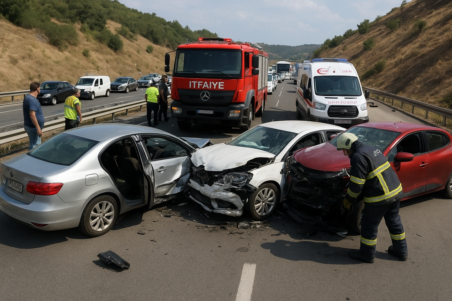 Konya Demirkapı Tüneli Yolunda Zincirleme Kaza: 7 Yaralı, Trafik Felç Oldu
