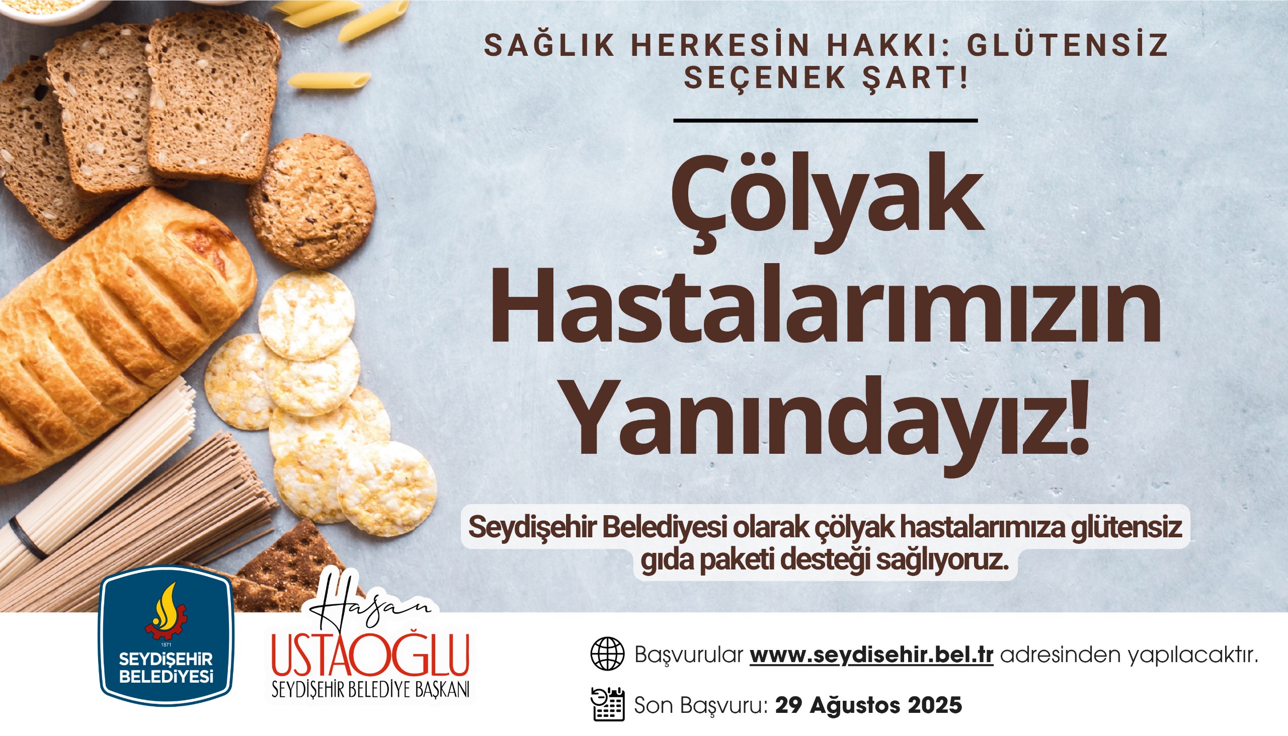 SEYDİŞEHİR BELEDİYESİNDEN ÇÖLYAK HASSASİYETİ OLAN VATANDAŞLARA GIDA PAKETİ DESTEĞİ