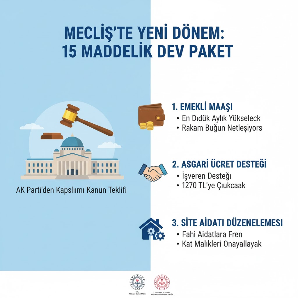 Milyonların Gözü Meclis’te: Emekli Maaşı, Asgari Ücret Desteği ve Aidat Düzenlemesi Geliyor!