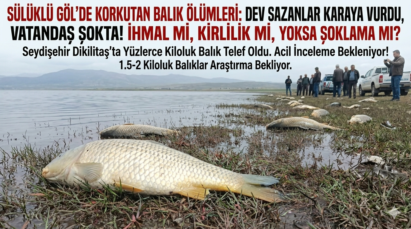 Sülüklü Göl’de Tedirgin Eden Görüntü: Kıyaya Vuran Dev Sazanlar Vatandaşı Korkuttu