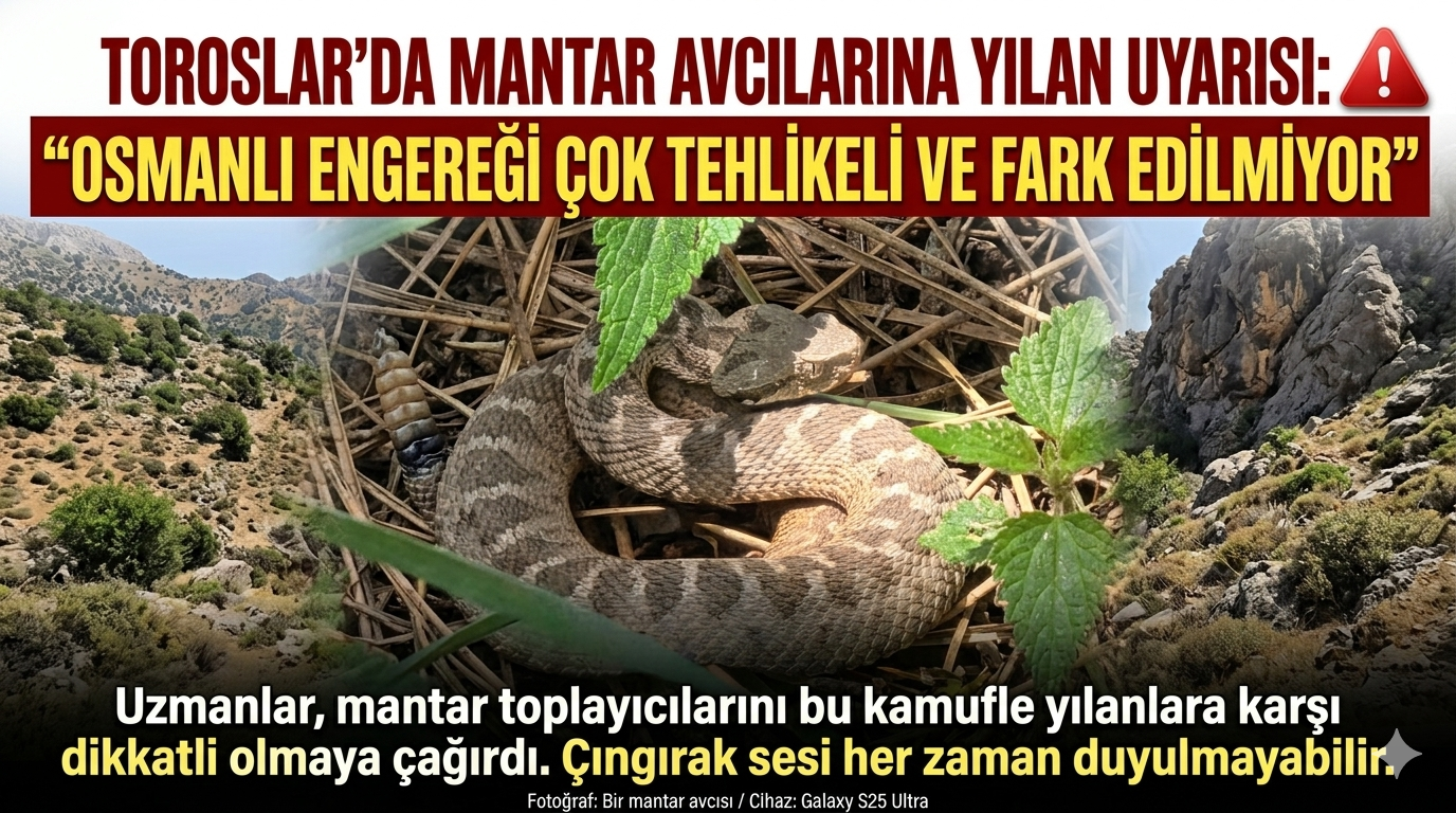 Toroslar’da Mantar Avcılarına Yılan Uyarısı: “Osmanlı Engereği Çok Tehlikeli ve Fark Edilmiyor”