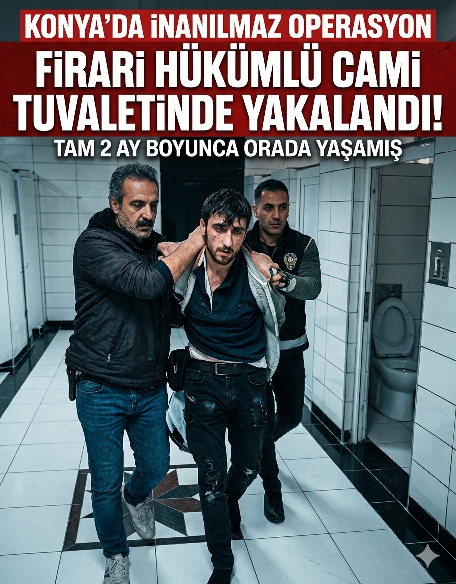 Konya’da Firari Hükümlüye "Tuvalet" Baskını: 2 Ay Boyunca Orada Yaşamış!
