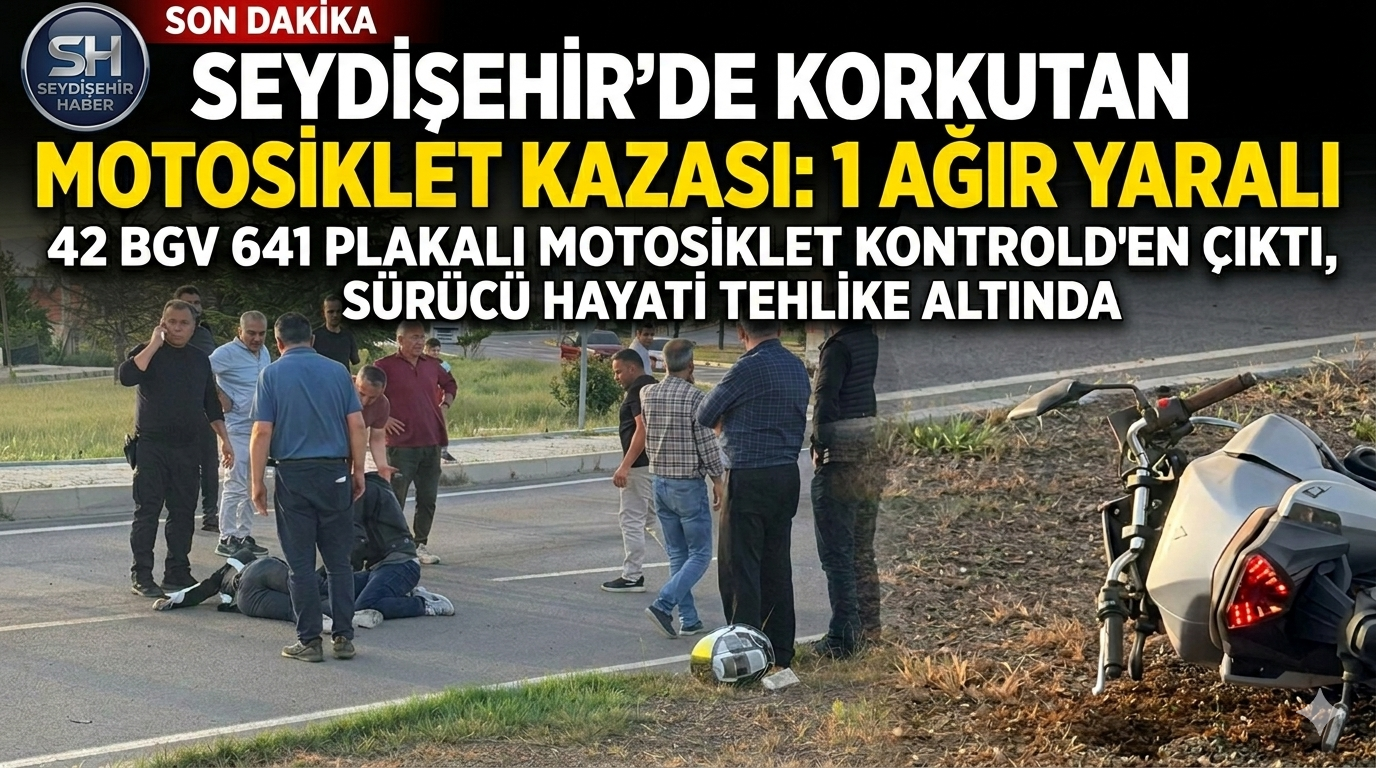  Seydişehir'de Motosiklet Kazası: Kadın Sürücü Ağır Yaralandı