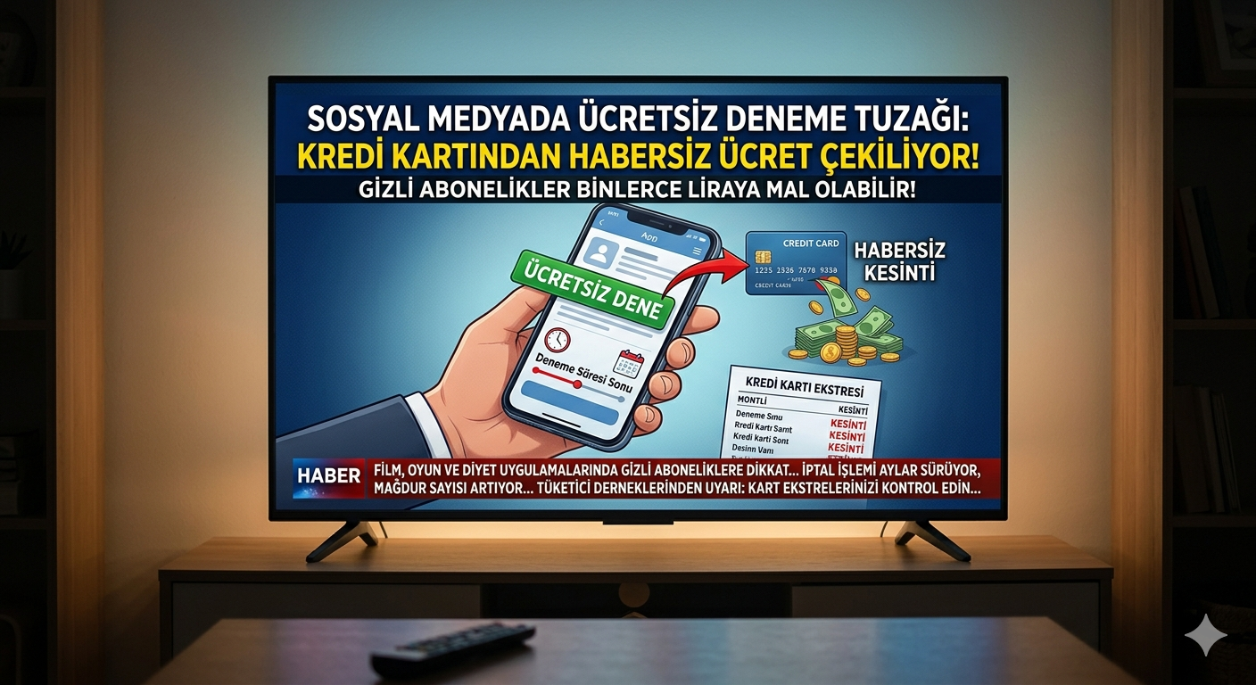 Sosyal Medyadaki "Ücretsiz Deneme" Tuzağı: Kredi Kartlarından Habersiz Para Çekiliyor!