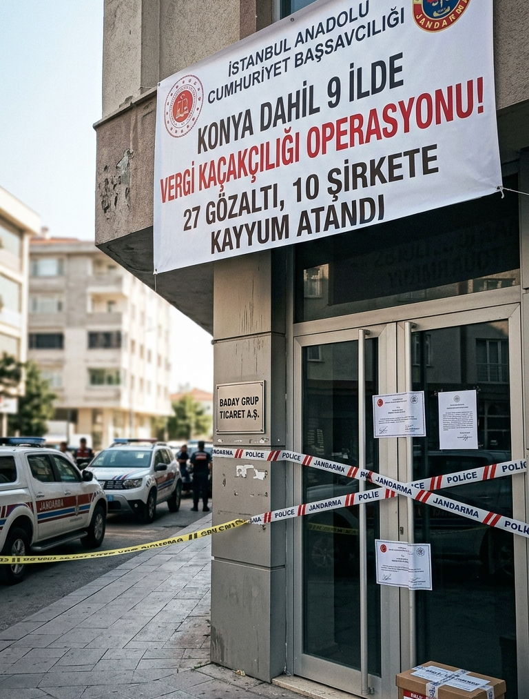 Konya Dahil 9 İlde Dev Vergi Kaçakçılığı Operasyonu: 27 Gözaltı, 10 Şirkete Kayyum!