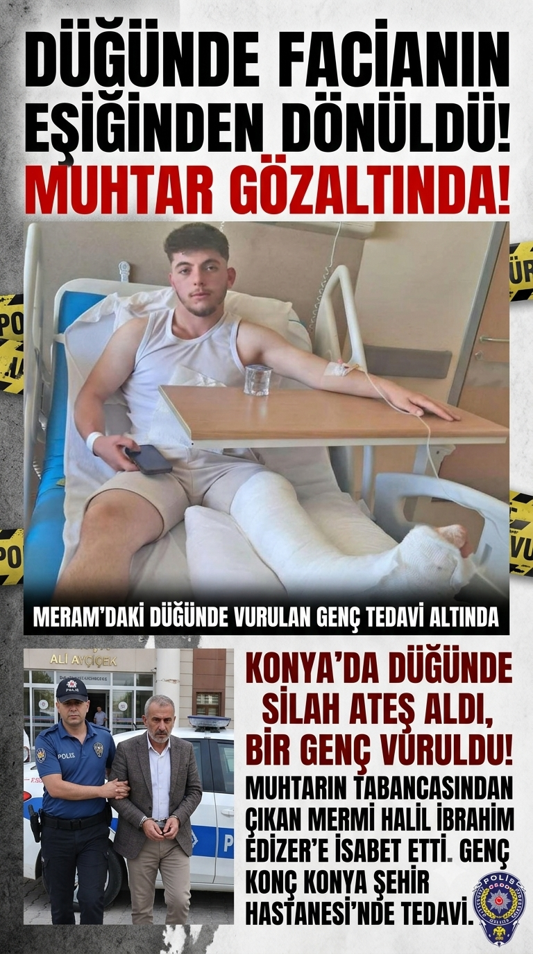 Konya’da Düğünde Maganda Kurşunu: Mahalle Muhtarı Gözaltında!