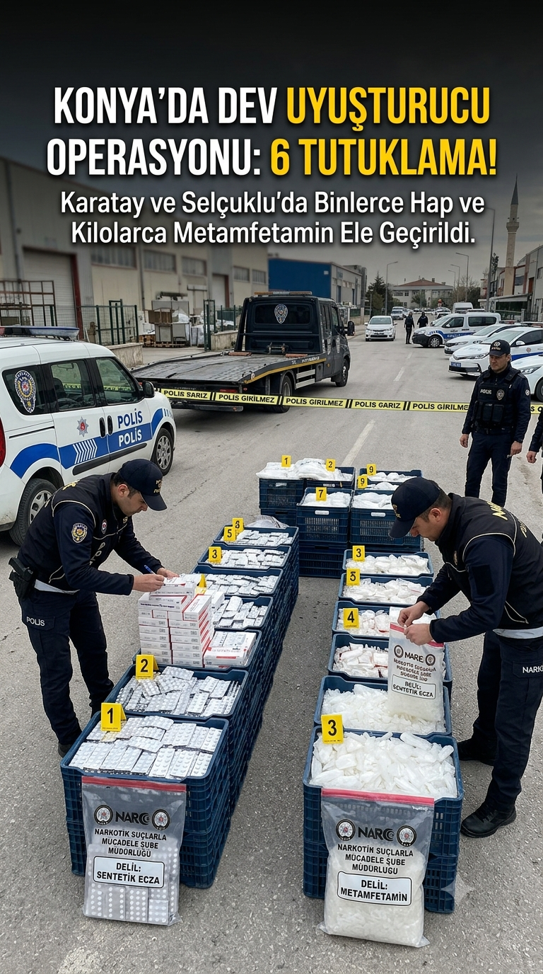 Konya'da Dev Narkotik Operasyonu: 6 Tutuklama!