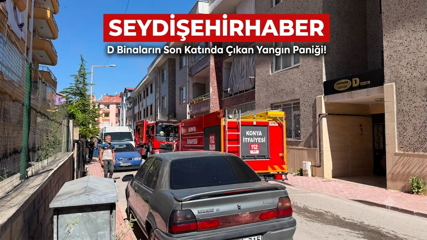 Konya'da Korkutan Ev Yangını: Balkona Sığınan Anne ve 2 Çocuğu Kurtarıldı