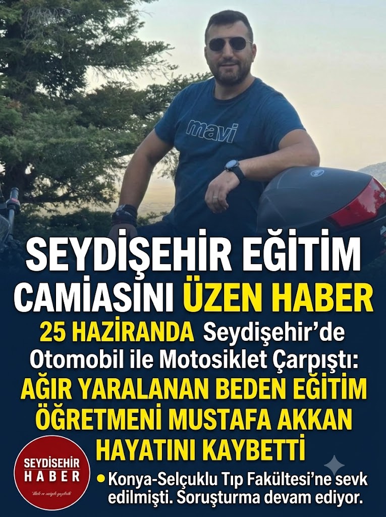 Seydişehir Eğitim Camiasını Yasan Boğan Kaza: Mustafa Akkan Kurtarılamadı