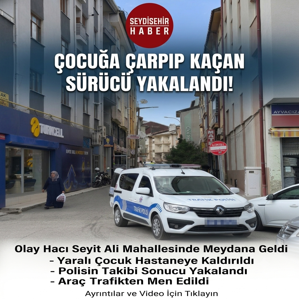Seydişehir’de Çocuğa Çarpıp Kaçan Sürücü Yakalandı!
