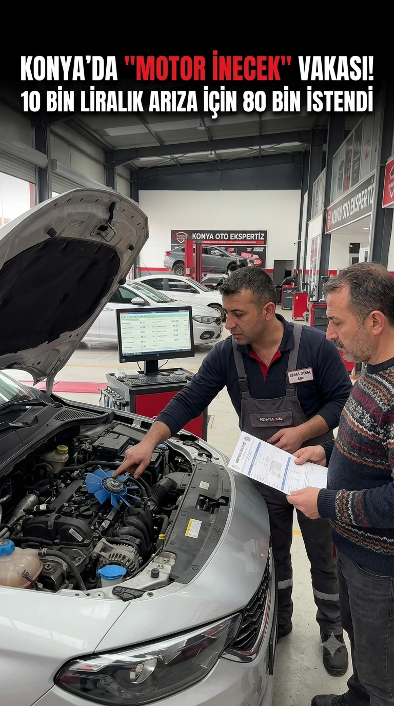 Konya’da "Motor İnecek" Denilen Araçta Büyük Vurgun Oyunu: 80 Bin Liralık Arıza 10 Bin Lira Çıktı!