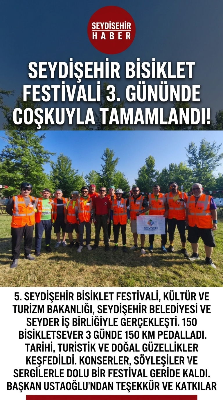 SEYDİSEHİR BİSİKLET FESTİVALİ 3. GÜNÜN ARDINDAN COŞKUYLA TAMAMLANDI!