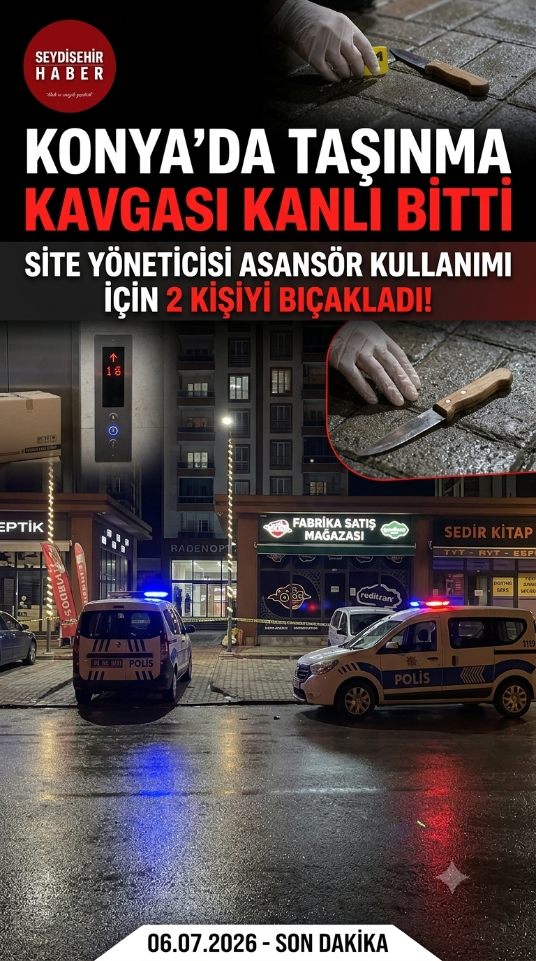 Konyada Sitede Asansör Tartışması Kanlı Bitti: Yönetici Taşınan Kiracıları Bıçakladı