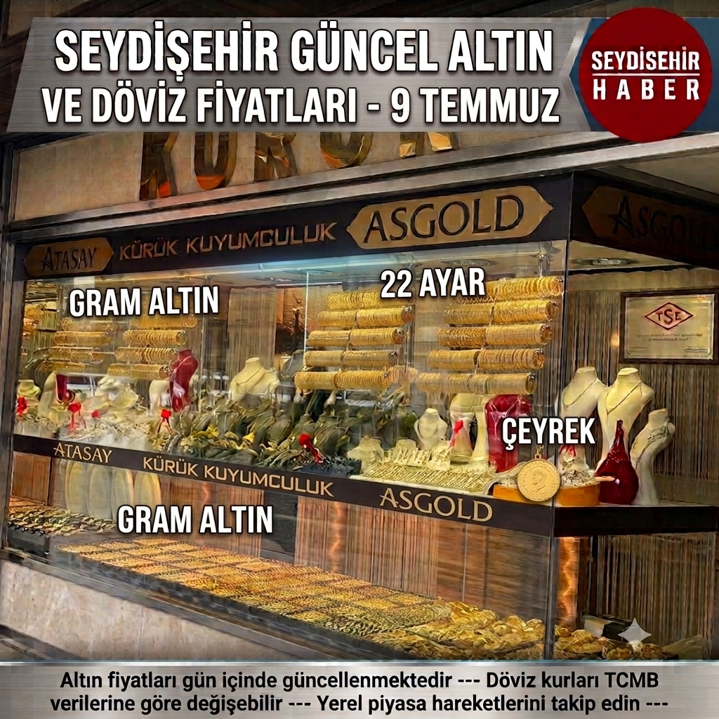 Seydişehir’de Altın ve Dövizde Son Durum: İşte 9 Temmuz Güncel Fiyatları