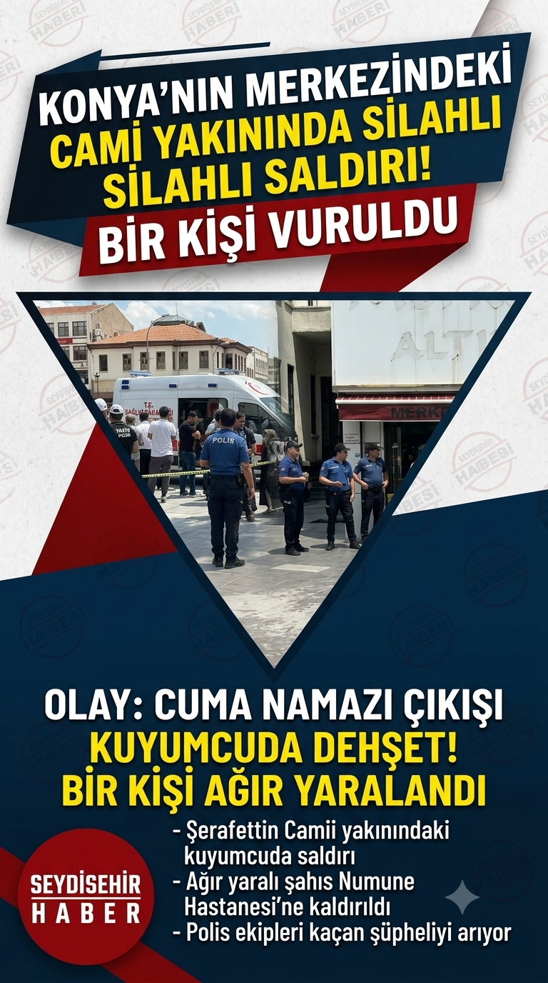 Konya’da Kuyumcuda Silahlı Saldırı: 1 Ağır Yaralı