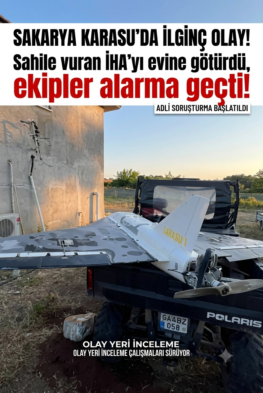 Sakarya'da Sahile Vuran İHA'yı Evine Götürdü: Ekipler Alarma Geçti