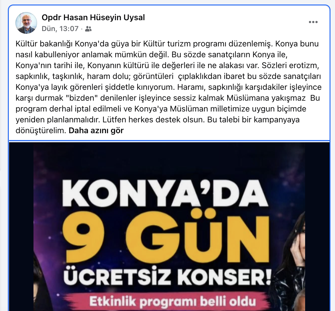 Konya Kültür Yolu Festivali’ne İHH’dan Sert Tepki: "Derhal İptal Edilmeli"