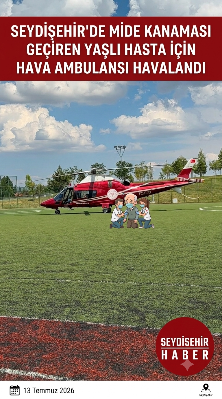 Mide Kanaması Geçiren Yaşlı Hasta İçin Hava Ambulansı Havalandı