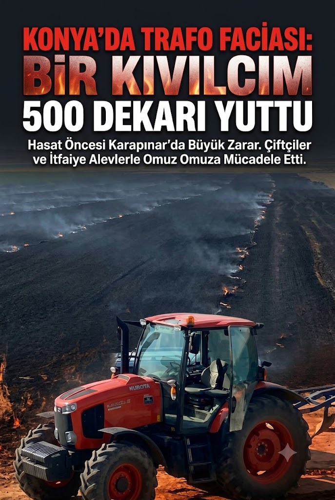 Hasada Günler Kala Felaket: Konya'da 5 Çiftçinin Emeği Bir Kıvılcımla Yok Oldu