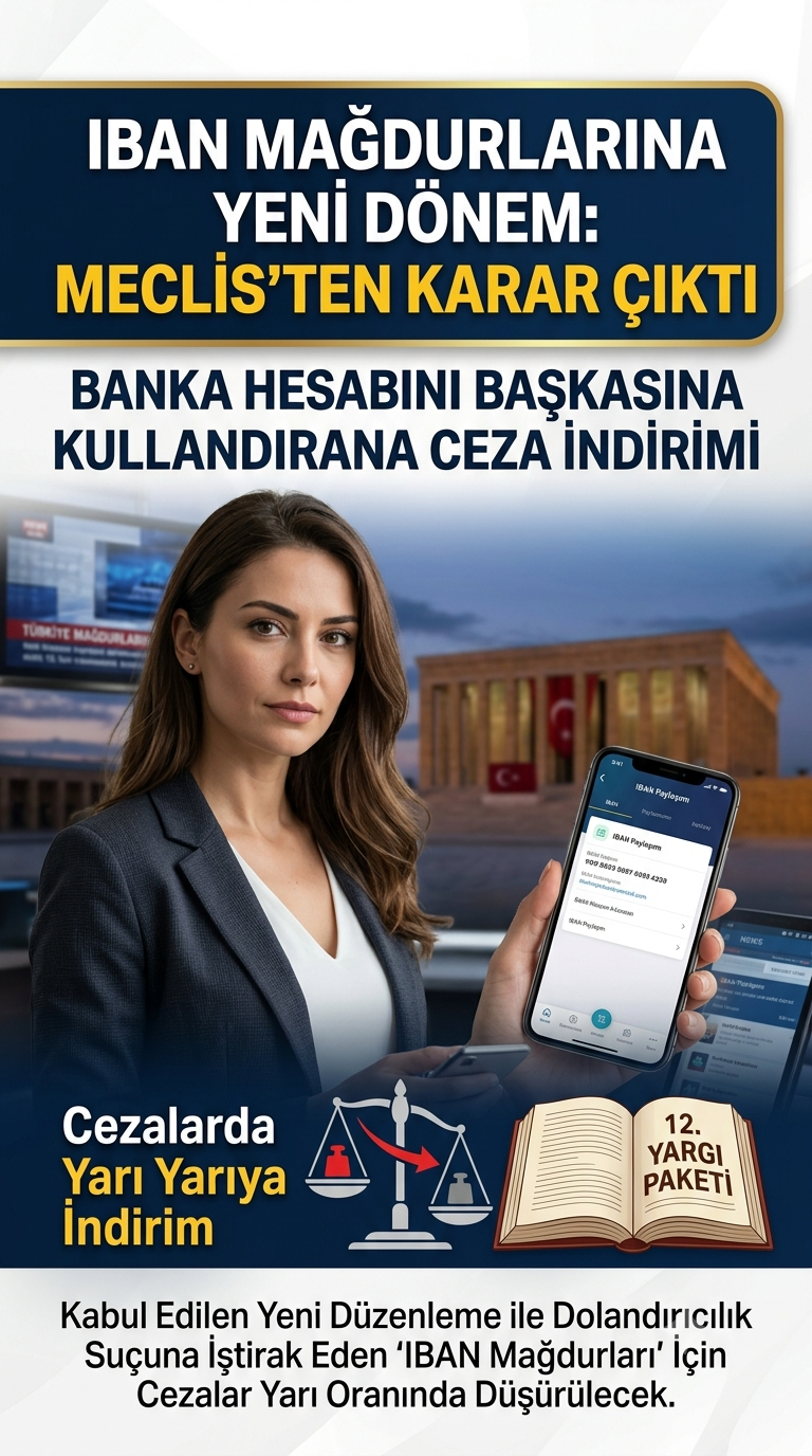 IBAN Mağdurlarına Müjde: 12. Yargı Paketi Meclis'ten Geçti, Cezalar Yarı Yarıya Düşüyor!