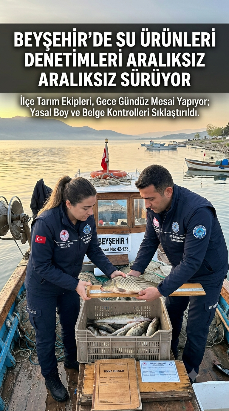 BEYŞEHİR’DE SU ÜRÜNLERİNE SIKI TAKİP: DENETİMLER GECE GÜNDÜZ SÜRÜYOR!