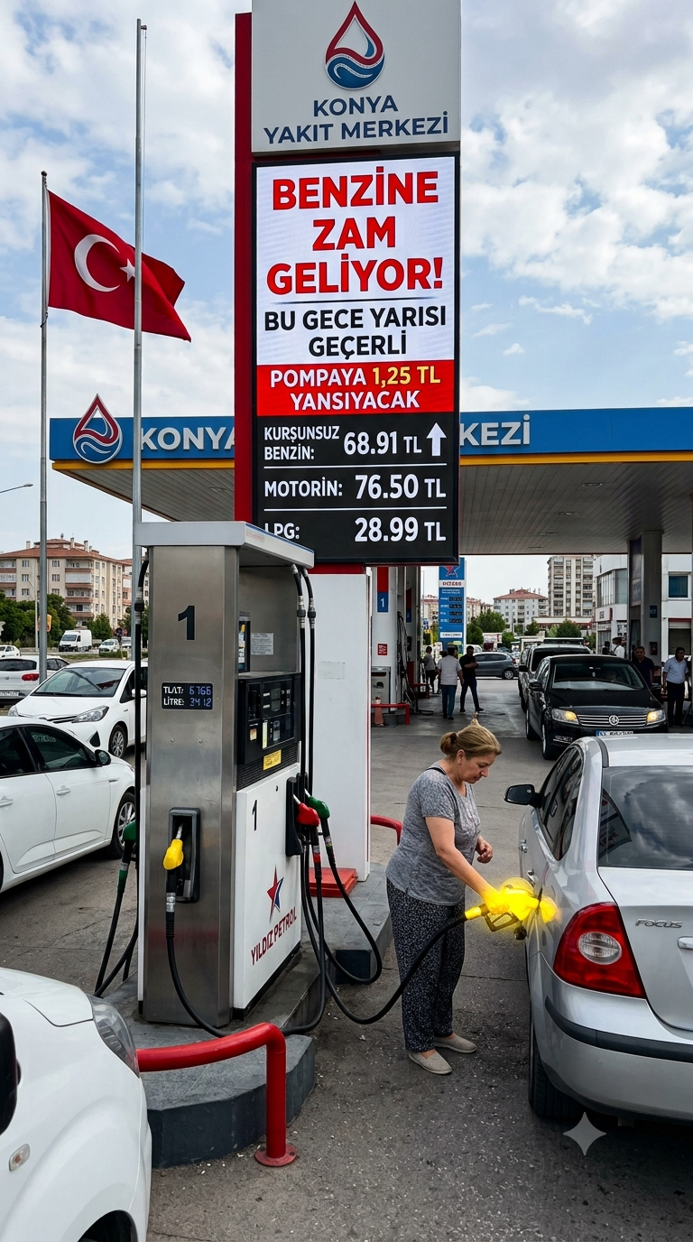 Benzine Gece Yarısı Zam Geliyor! Konya'da Pompaya Yansıyacak Tutar Belli Oldu