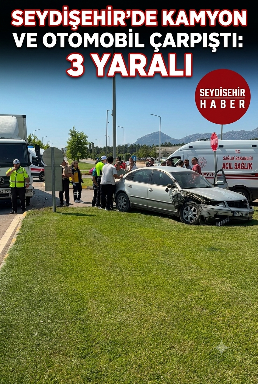 Seydişehir’de Kamyon ile Otomobil Çarpıştı: 3 Yaralı