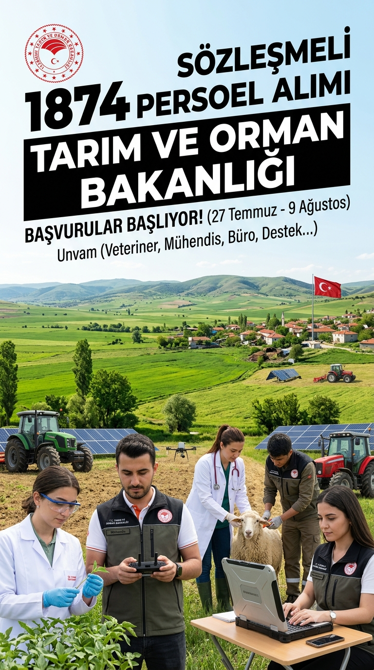 Tarım ve Orman Bakanlığı 1874 Sözleşmeli Personel Alımı Yapıyor! Başvuru Detayları Belli Oldu