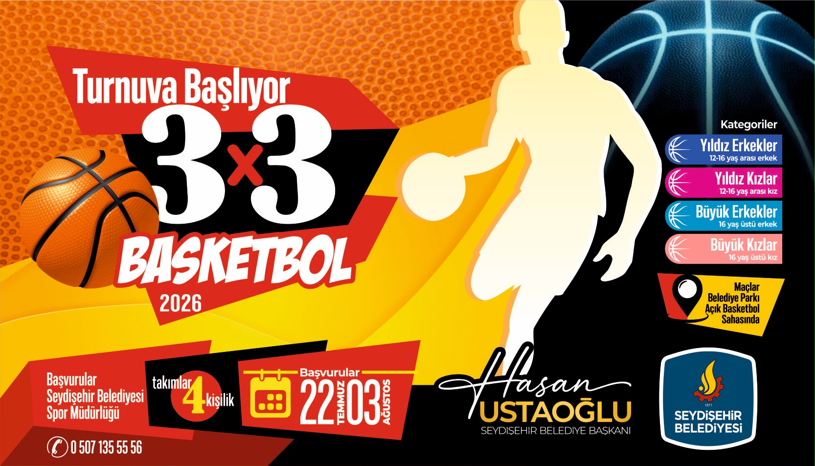 3X3 BASKETBOL TURNUVASI BAŞVURULARI BAŞLADI