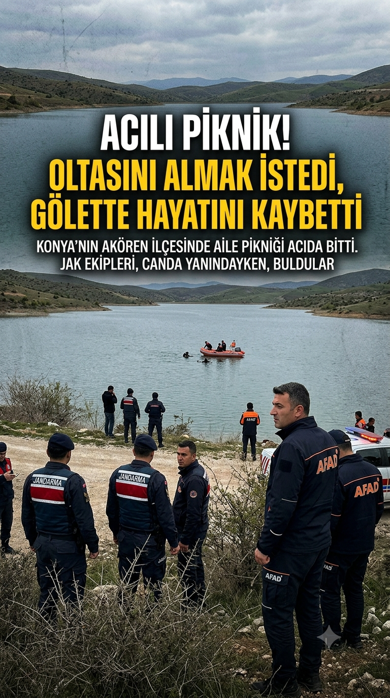 Konya'da Aile Pikniğinde Acı Olay: Oltasını Almak İsterken Gölete Düşen Kişi Hayatını Kaybetti