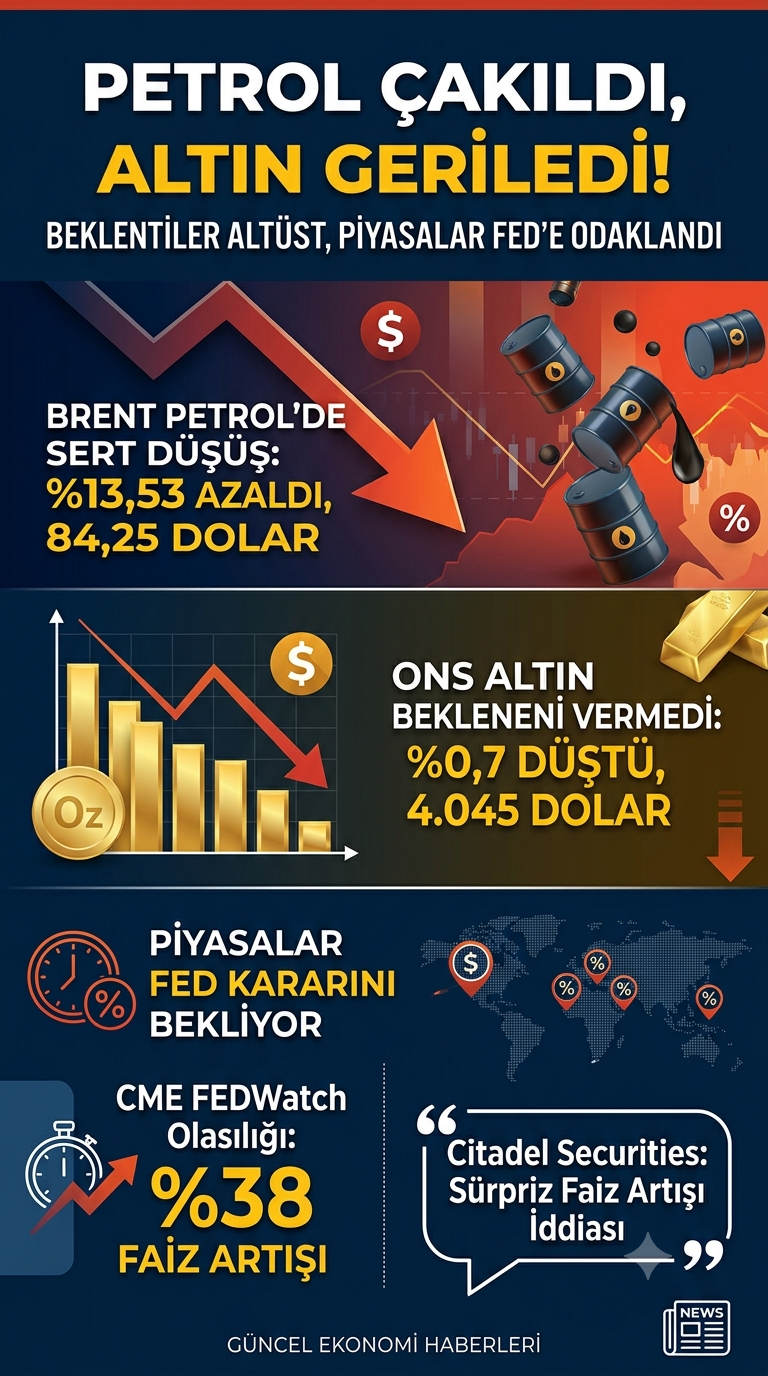 Petrol Düşerken Altın Neden Geriledi? Piyasaları Sarsan "FED" İddiası
