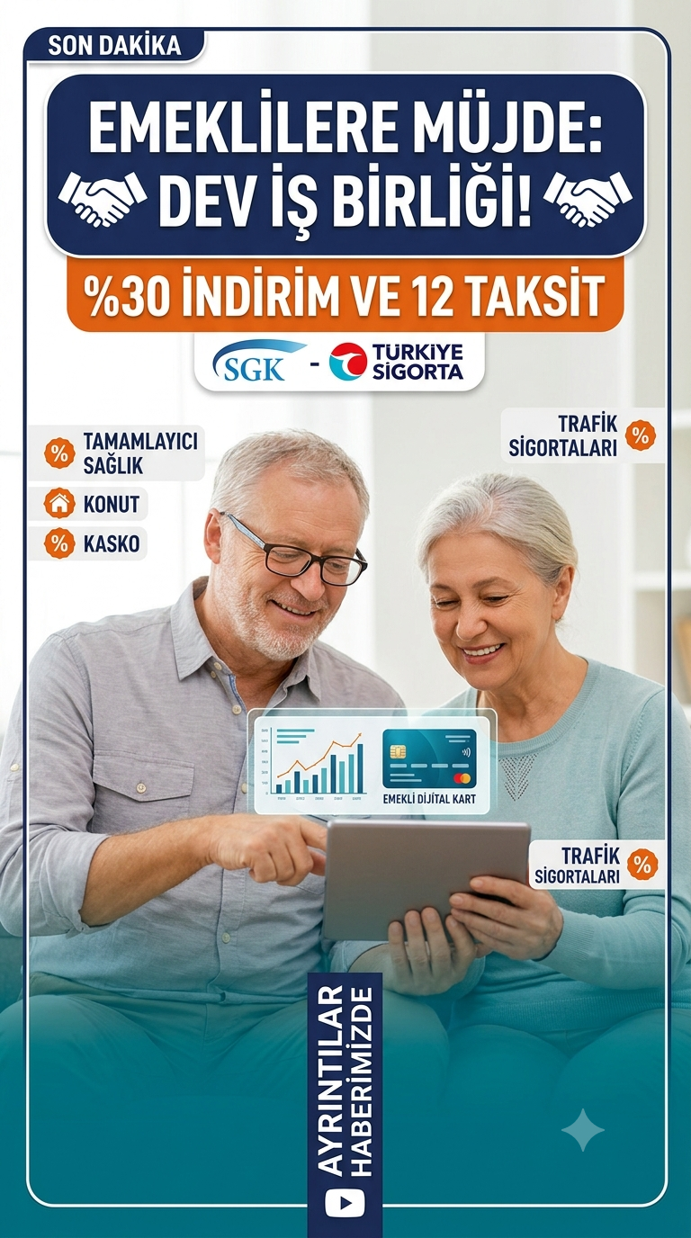 SGK ve Türkiye Sigorta’dan Emeklilere Özel Dev İş Birliği: %30’a Varan İndirim ve 12 Taksit Fırsatı!