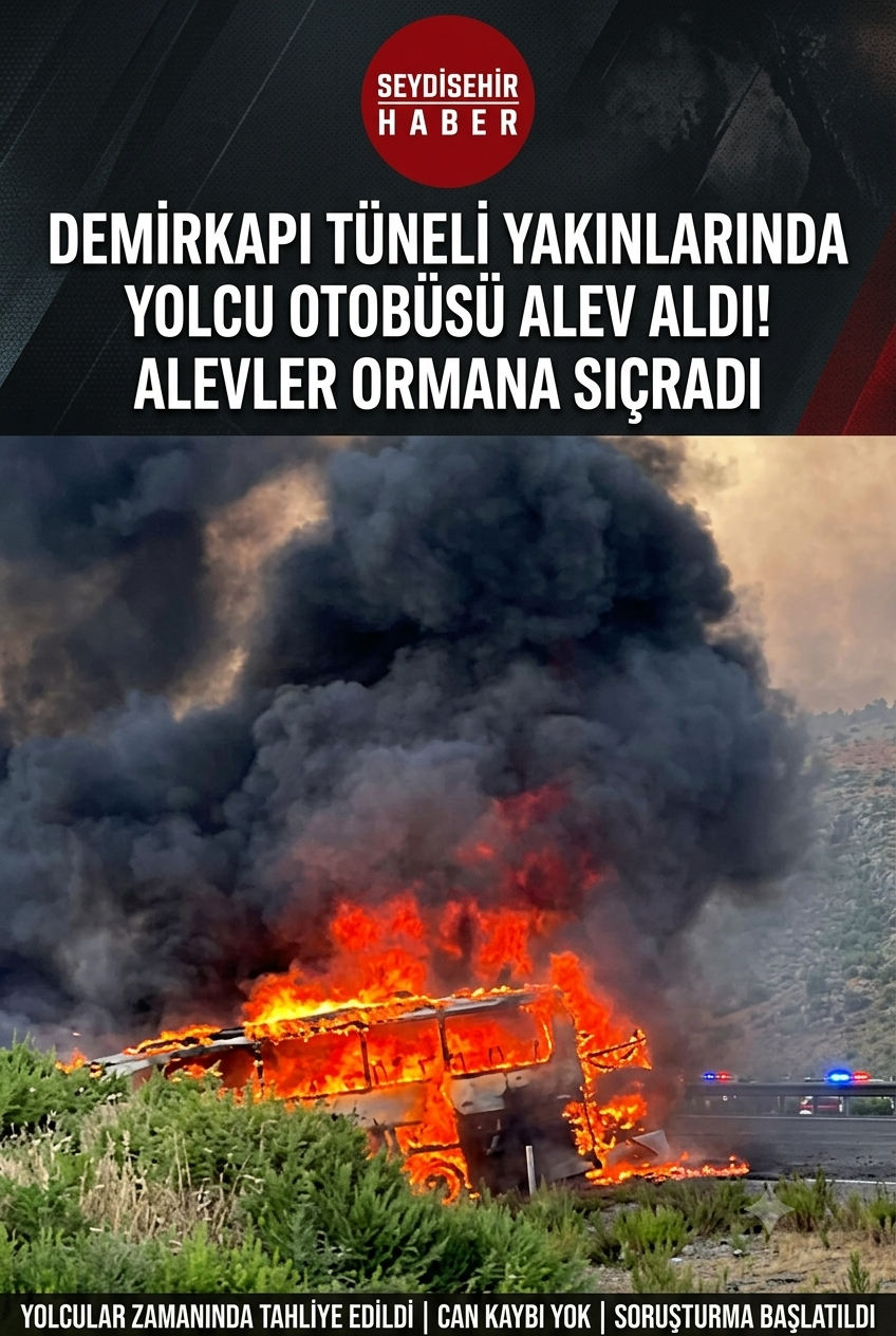 Konya-Antalya Yolunda Yolcu Otobüsü Alev Aldı: 27 Yolcu ve Sürücü Son Anda Kurtuldu