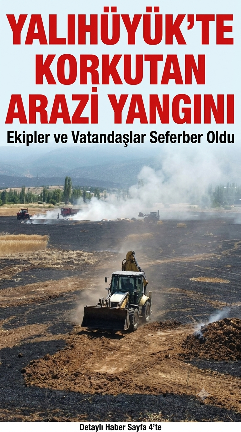 Yalıhüyük’te Korkutan Arazi Yangını: Ekipler ve Vatandaşlar Seferber Oldu