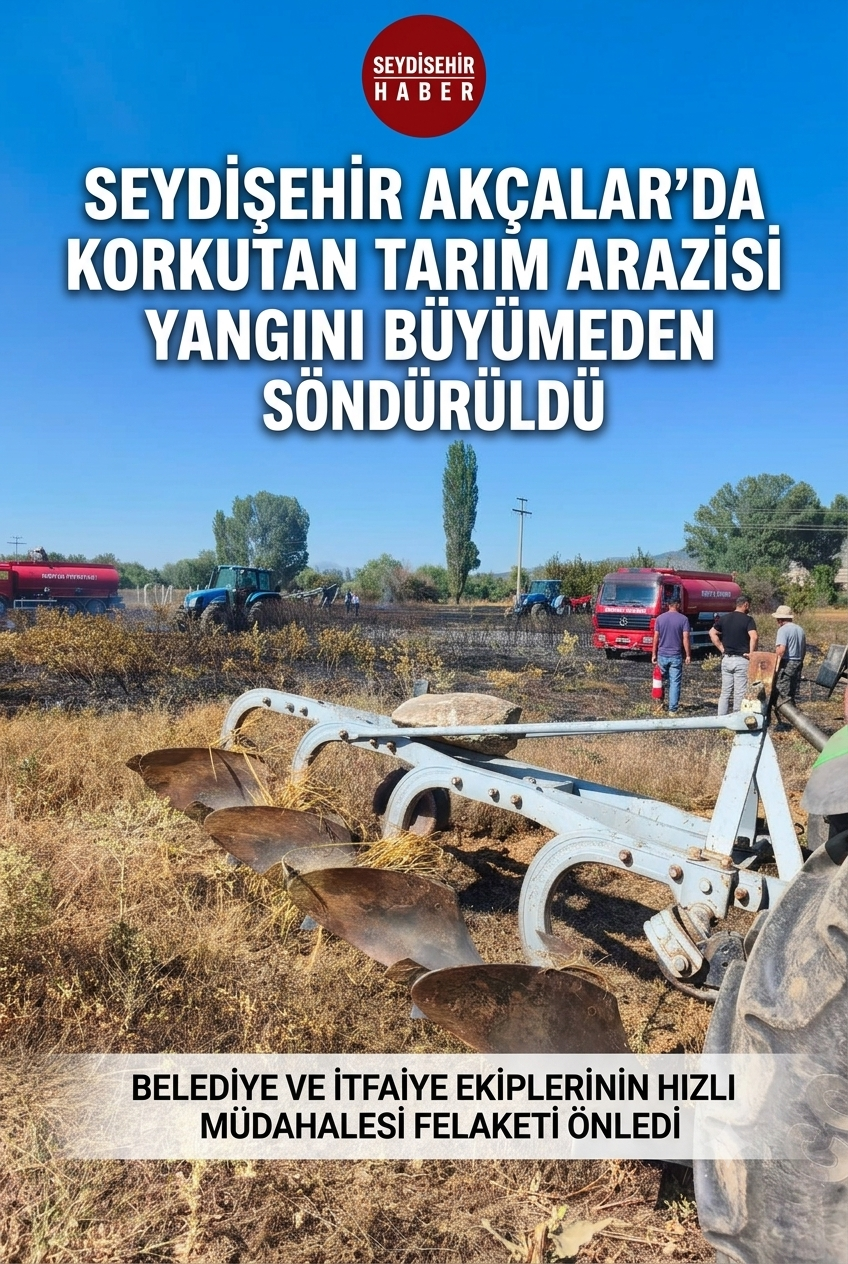 Seydişehir’de Korkutan Yangın: Osman Özçelik’e Ait 3 Dekar Buğday Tarlası Büyümeden Söndürüldü
