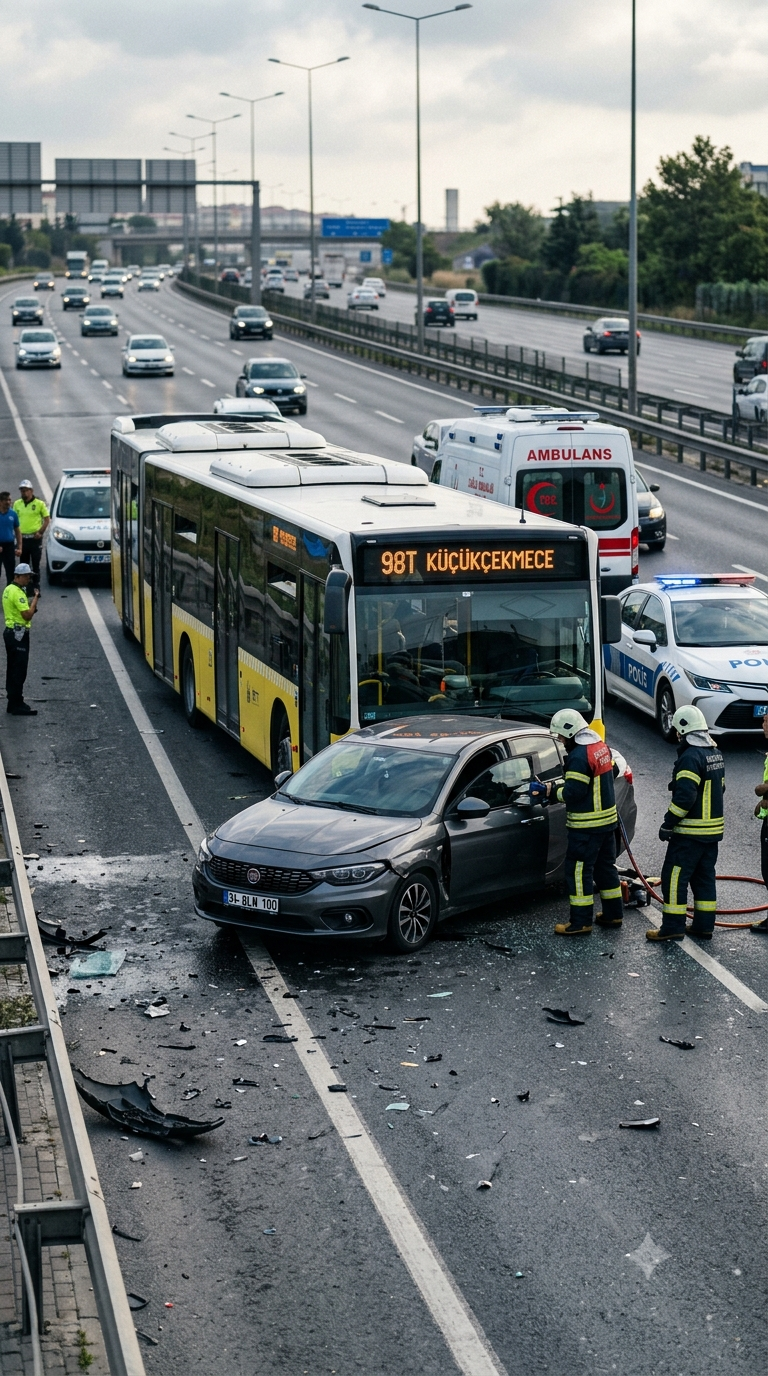 Küçükçekmece’de Katliam Gibi Kaza: İETT Otobüsüne Çarpan Otomobildeki 3 Kişi Hayatını Kaybetti