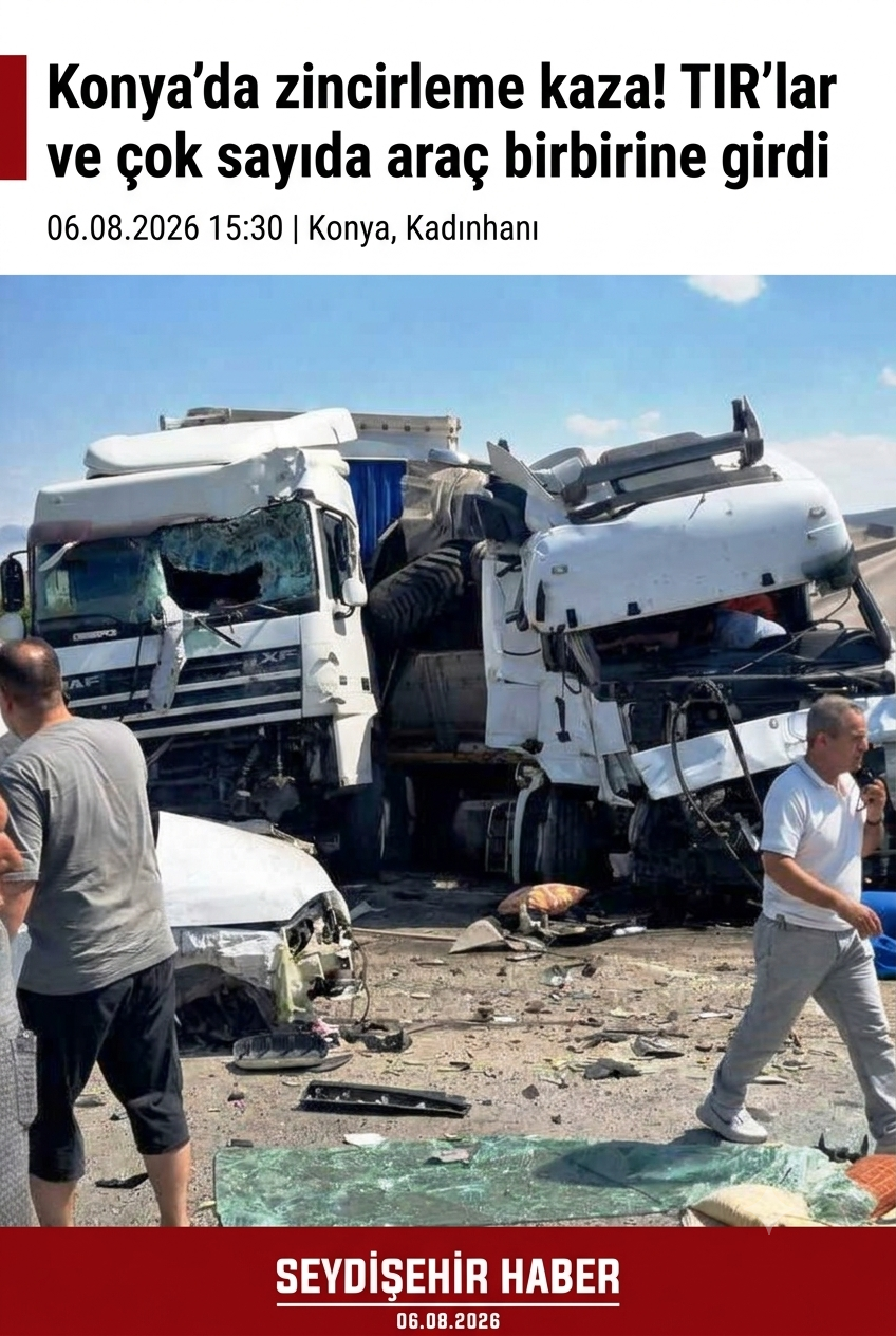 Konya'da Zincirleme Kaza: Çok Sayıda Araç Birbirine Girdi