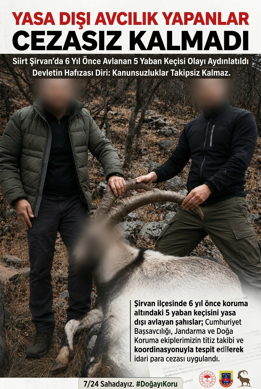 SİİRT’TE YASA DIŞI AVCILIK YAPANLARA YILLAR SONRA CEZA YAĞDI