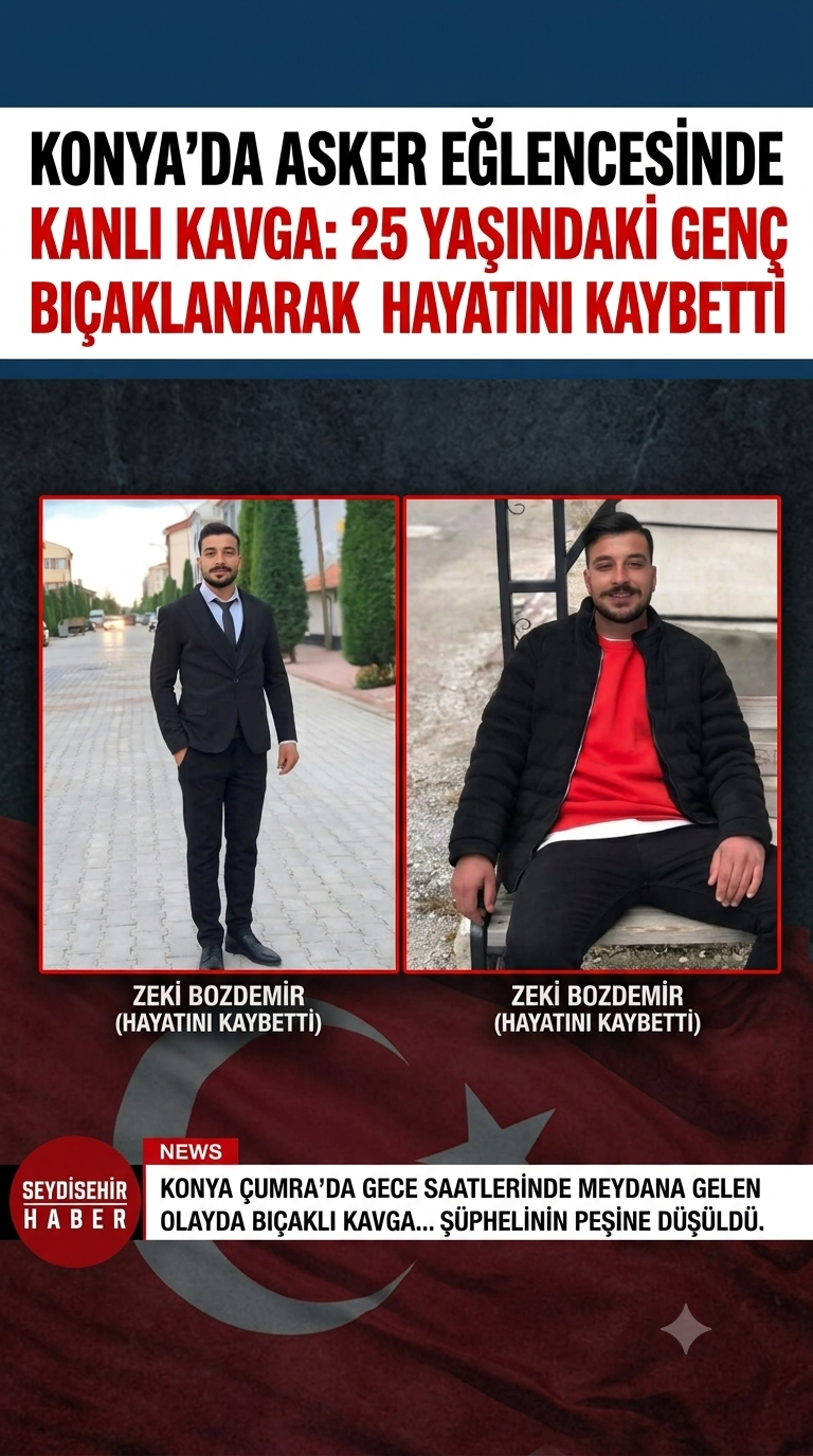 Konya’da Asker Eğlencesinde Kanlı Kavga: 25 Yaşındaki Genç Bıçaklanarak Hayatını Kaybetti