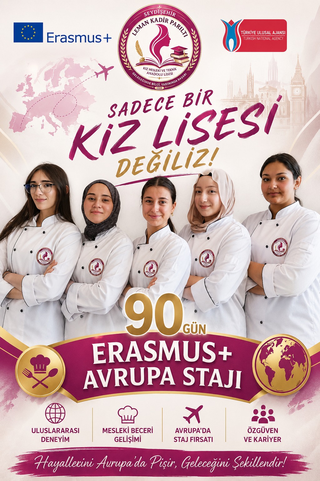 Seydişehir Leman Kadir Parıltı Kız Mesleki ve Teknik Anadolu Lisesi Öğrencileri Erasmus+ ile Avrupa’ya Açılıyor