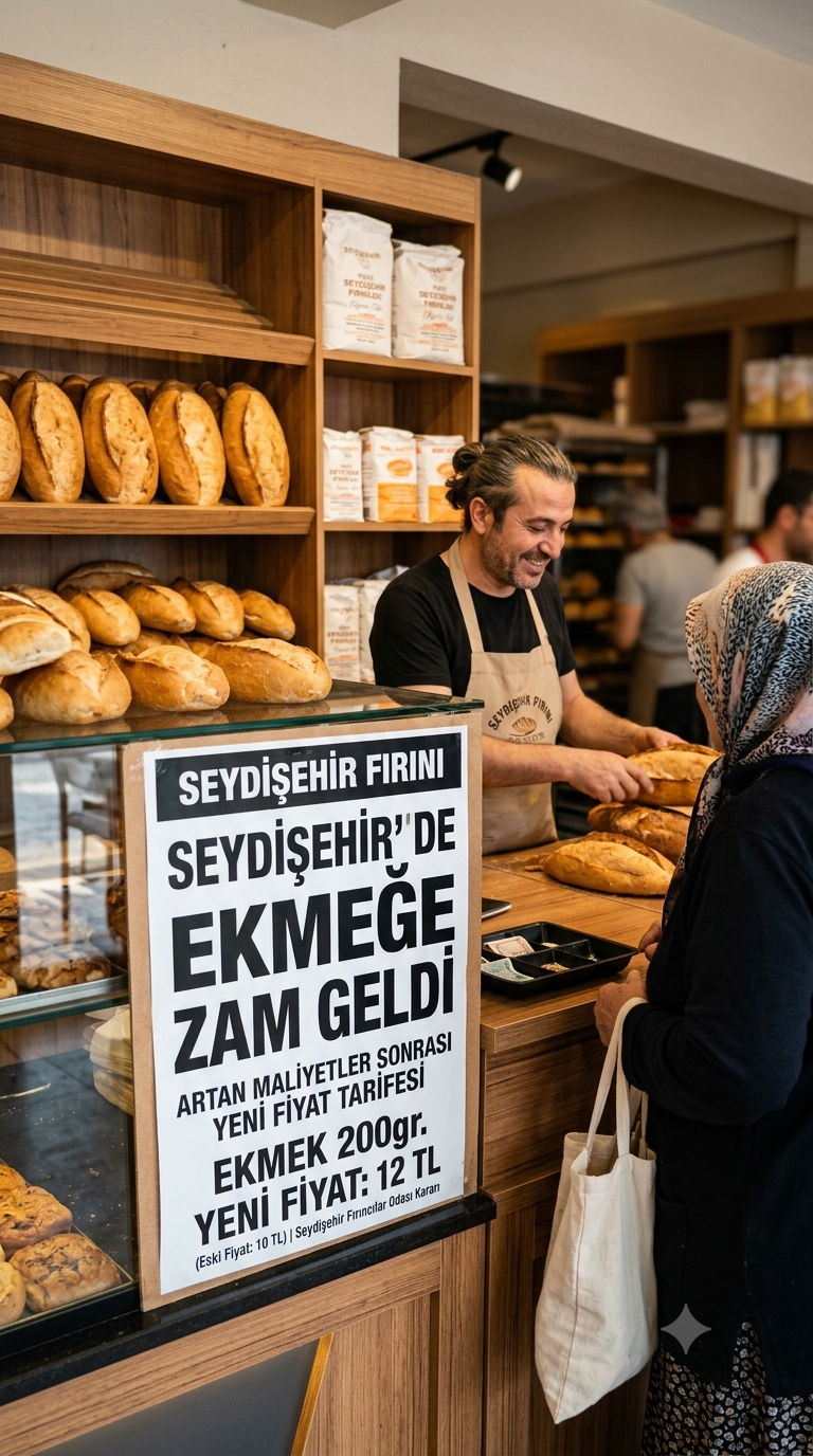 Seydişehir’de Ekmek Fiyatına Zam: 200 Gram Ekmek 12 TL Oldu