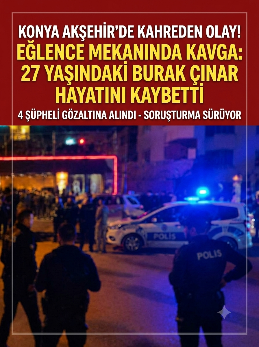Konya’da Eğlence Mekanında Kanlı Kavga: 27 Yaşındaki Genç Yaşamını Yitirdi