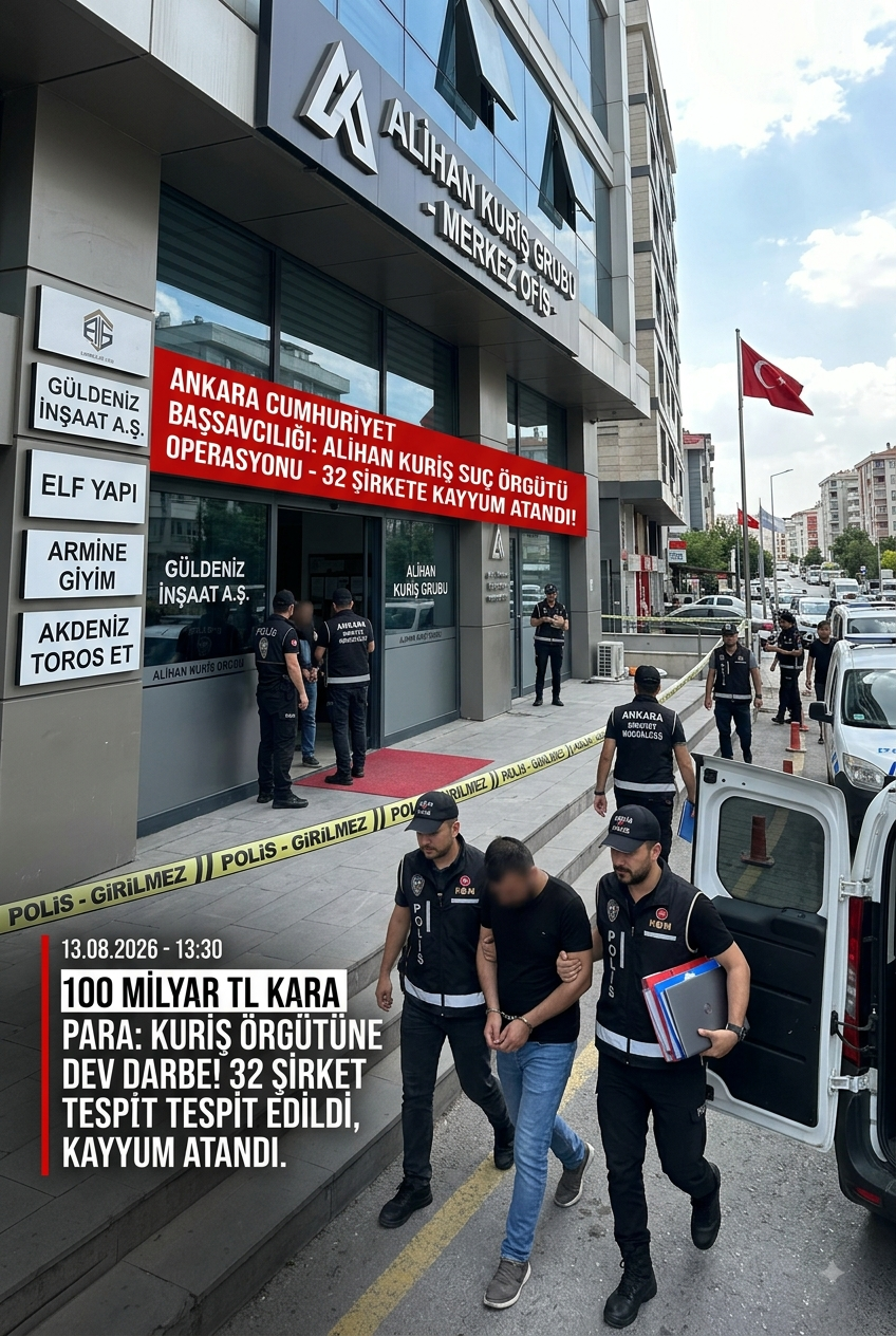 Ankara Merkezli Operasyon: Alihan Kuriş Suç Örgütüne Bağlantılı 32 Şirkete Kayyum