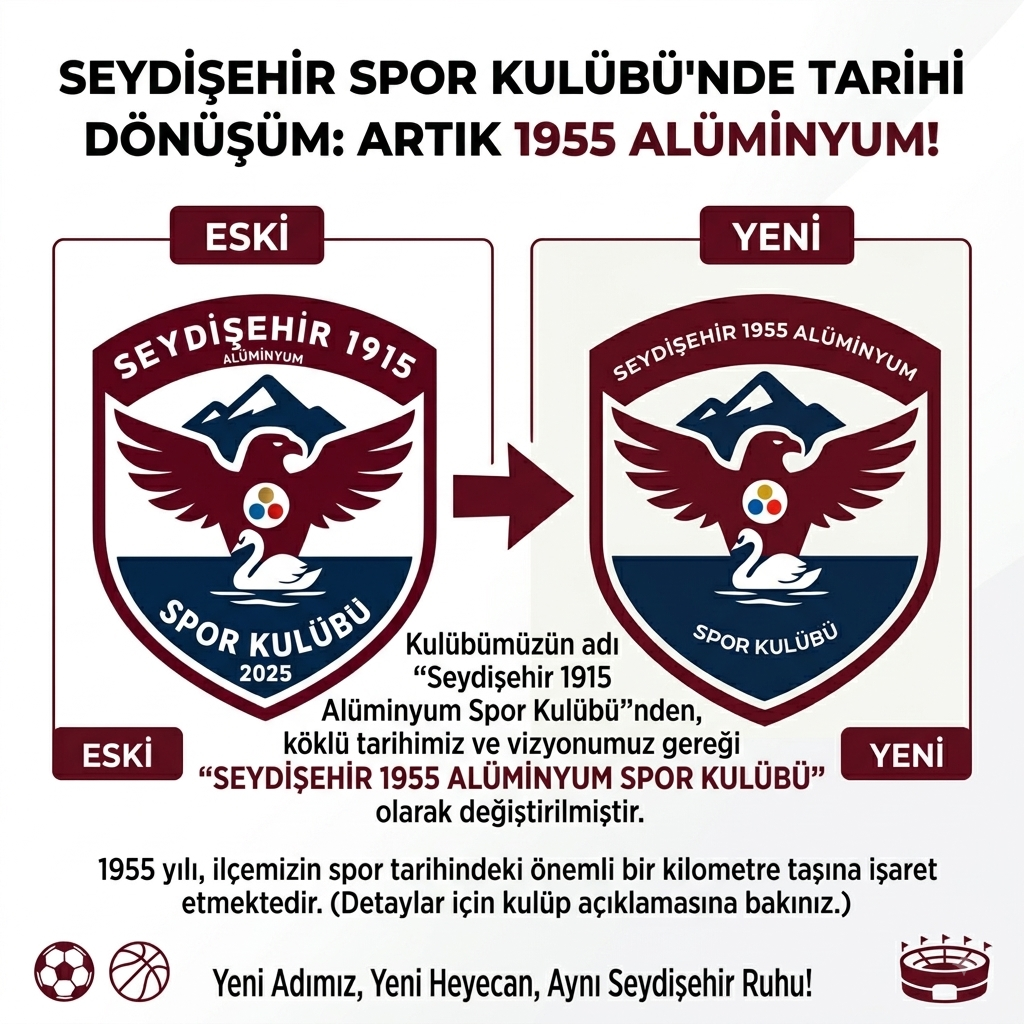 Seydişehir 1915 Spor Kulübü’nde Tarihi Dönüşüm: Yeni İsmiyle Seydişehir 1955 Alüminyum Spor!