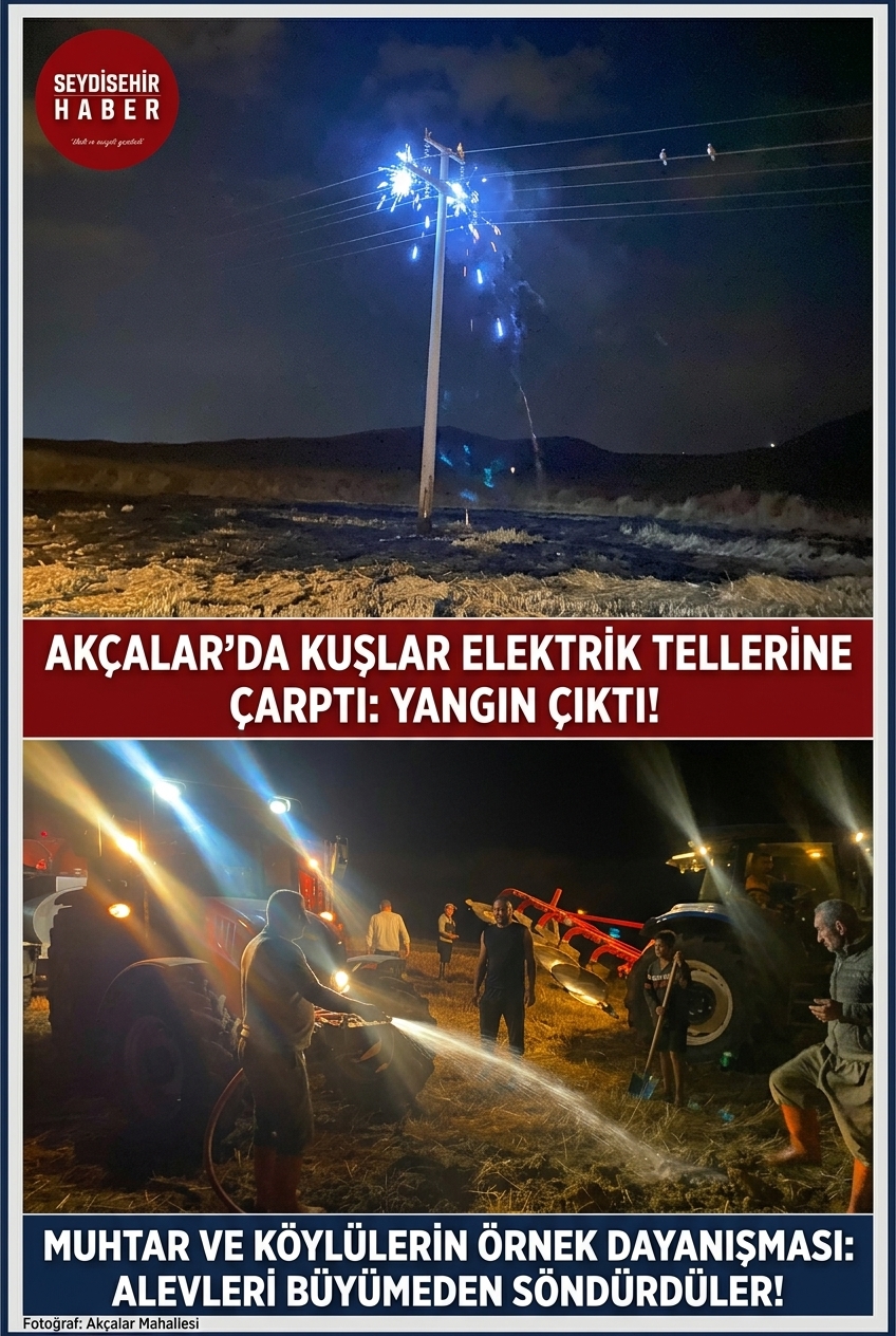 Seydişehir Akçalar’da Örnek Dayanışma: Yangını İtfaiye Gelmeden Söndürdüler!