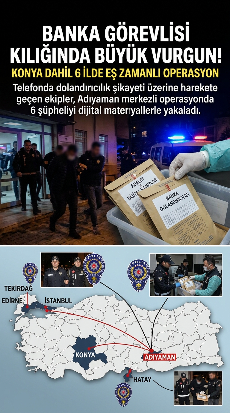 Banka Görevlisi Kılığındaki Dolandırıcılara Darbe: 6 İlde Eş Zamanlı Operasyon!