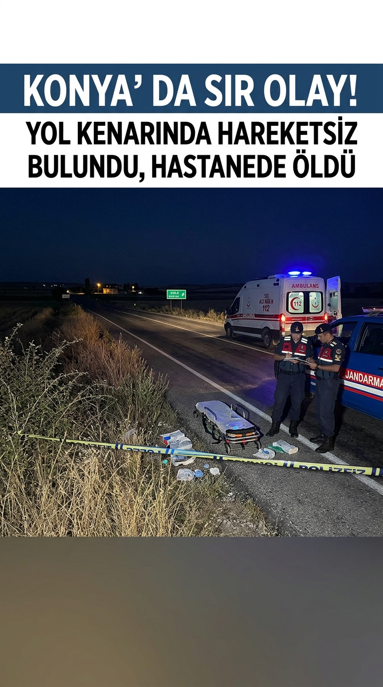 Konya'da Şüpheli Ölüm: Yol Kenarında Bulunan Kişi Hastanede Hayatını Kaybetti