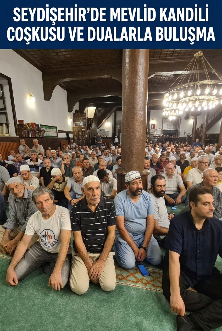 Konya’da Mevlid Kandili Dualarla İdrak Edildi: Seyyid Harun Veli Camii’nde Manevi Buluşma